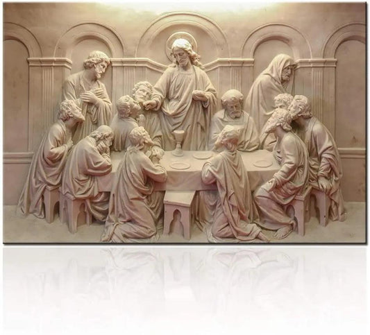 Last Supper Sculpt: 3D Canvas Art