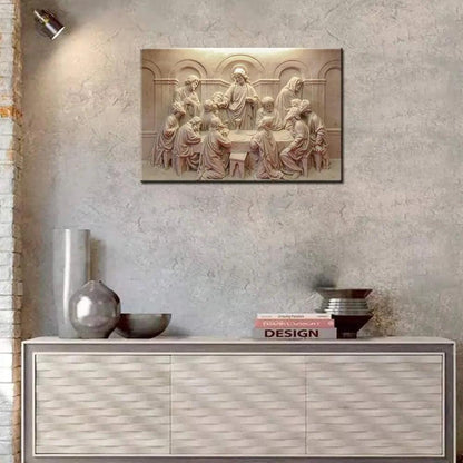 Last Supper Sculpt: 3D Canvas Art